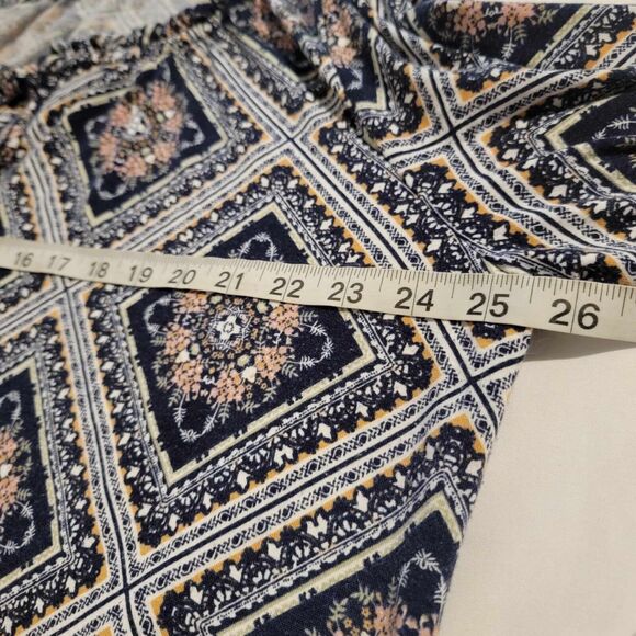 Womens Size 1x Top Boho Ruffled Peasant Shirt Mandala Diamond Geometric Frilly - Picture 5 of 6